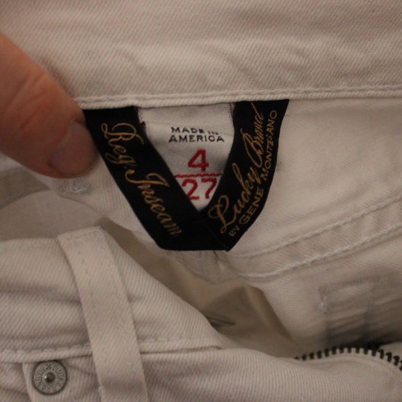 2000's Lucky Brand White Denim Slim Skinny Cut Jeans - Picture 6 of 7